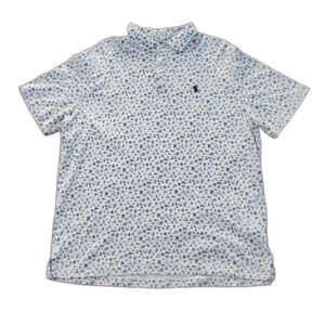 Polo Ralph Lauren Men's Micro Floral Cotton Polo Shirt, White/Blue, Size L